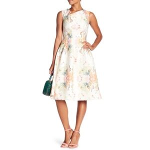 Eva Franco Anthropologie Jacquard Fit and Flare Dress